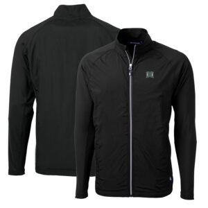 Men's Cutter & Buck Black Hawaii Warriors Big & Tall Adapt Eco Knit Hybrid Recycled Full-Zip Jacket