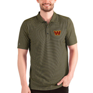 Men's Antigua Heathered Black/Gold Washington Commanders Esteem Polo