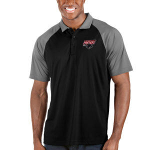 Men's Antigua Black/Gray Clark Atlanta University Panthers Nova Polo