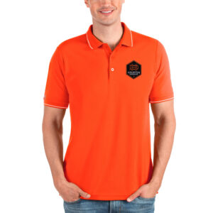 Men's Antigua Orange Houston Dynamo FC  Solid Pique Polo
