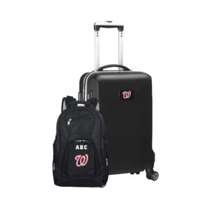 MOJO Black Washington Nationals Personalized Deluxe 2-Piece Backpack & Carry-On Set