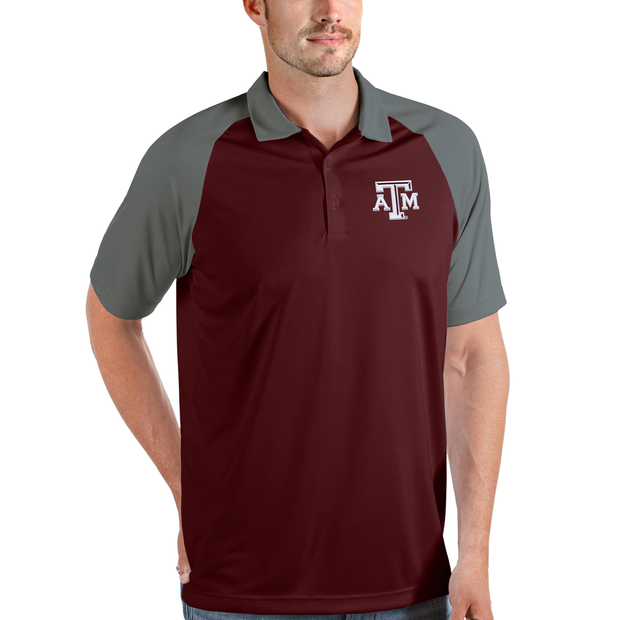 Men's Antigua Maroon/Steel Texas A&M Aggies Nova Polo