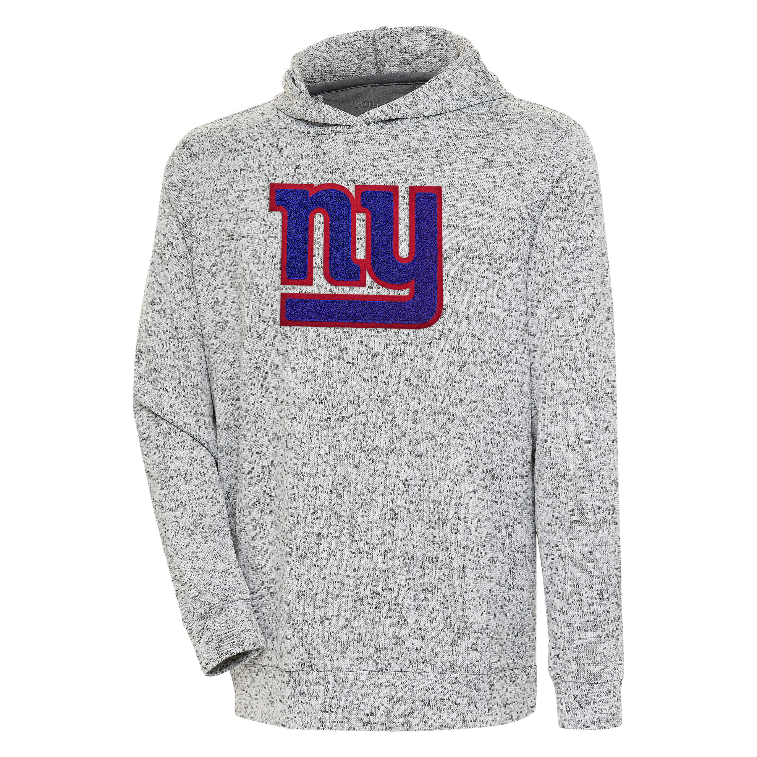 Men's Antigua Heathered Gray New York Giants Absolute Chenille Pullover Hoodie
