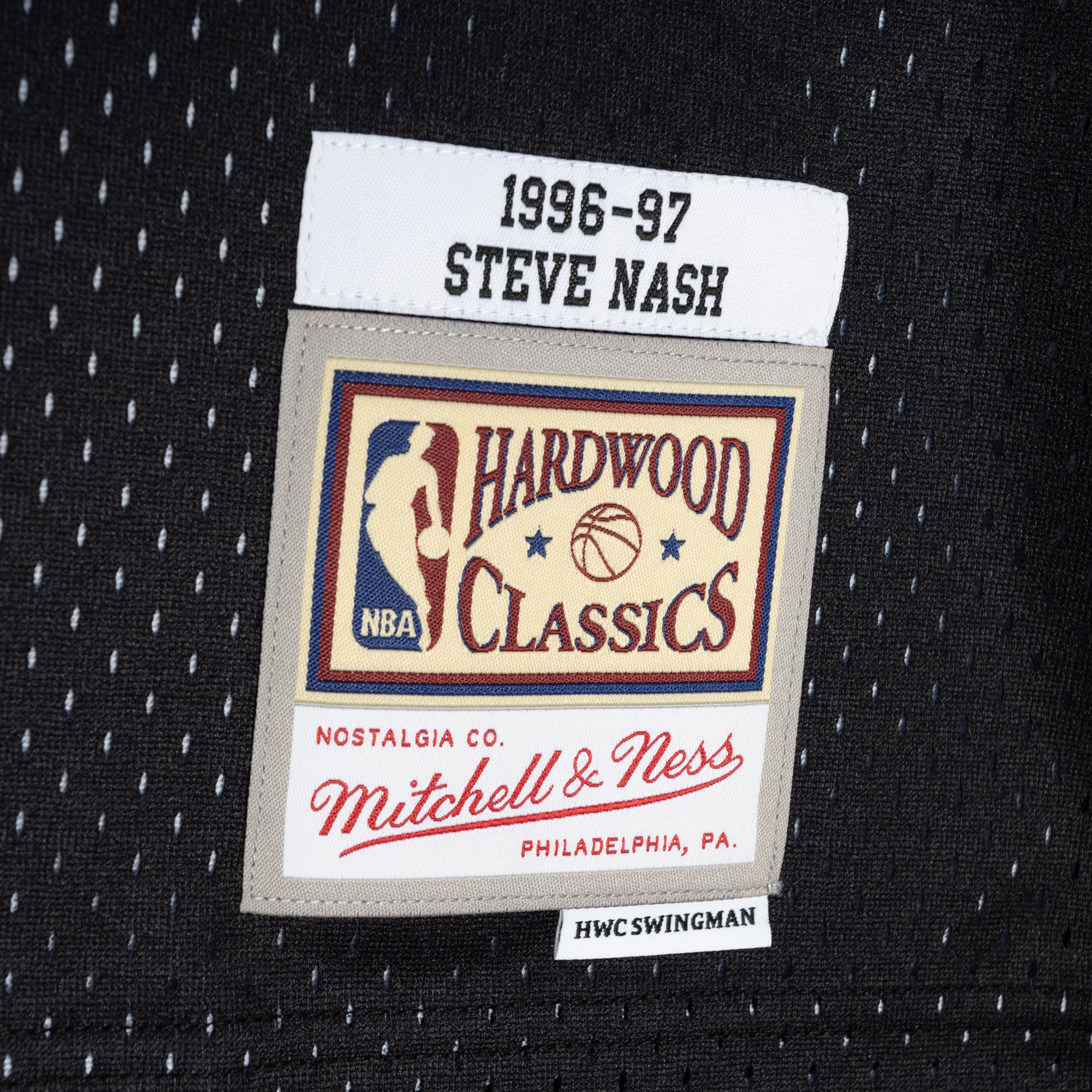 Men's Mitchell & Ness Steve Nash Purple/Black Phoenix Suns Hardwood Classics 1996/97 Split Swingman Jersey - Image 9