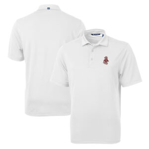 Men's Cutter & Buck White Washington State Cougars Team Big & Tall Virtue Eco Pique Recycled Polo