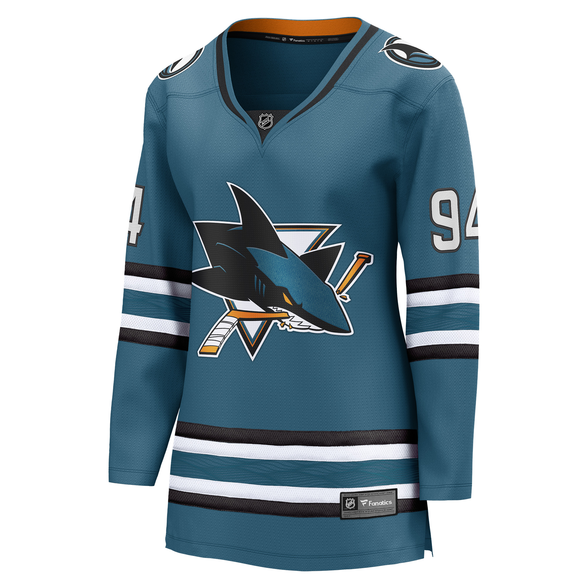Women's Fanatics Alexander Barabanov Teal San Jose Sharks Home Breakaway Player Jersey - Image 3