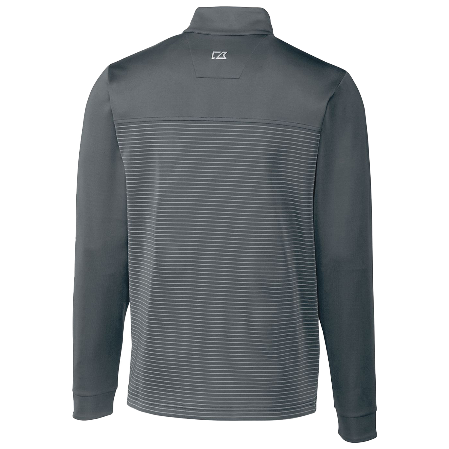Men's Cutter & Buck Steel Baylor Bears Traverse Stripe Quarter-Zip Pullover Top - Image 7