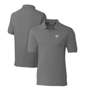 Men's Cutter & Buck Steel Los Angeles Chargers Advantage Tri-Blend Pique Big & Tall Throwback Polo