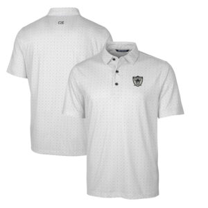 Men's Cutter & Buck Charcoal Las Vegas Raiders Throwback Logo Big & Tall Pike Double Dot Print Stretch Polo