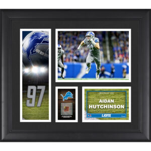 Aidan Hutchinson Detroit Lions Framed 15" x 17" Player Collage with a Piece of Game-Used Ball