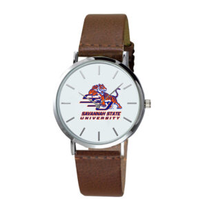 Savannah State Tigers Plexus Brown Leather Watch