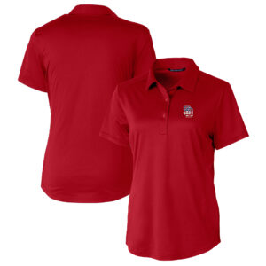 Women's Cutter & Buck Red San Diego Padres Americana Logo Prospect DryTec Textured Stretch Polo