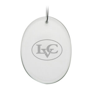 Lebanon Valley College Primary Logo 2.75'' x 3.75'' Glass Oval Ornament