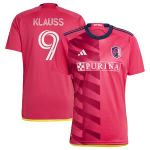 Men's adidas João Klauss Red St. Louis City SC 2023 CITY Kit Replica Jersey