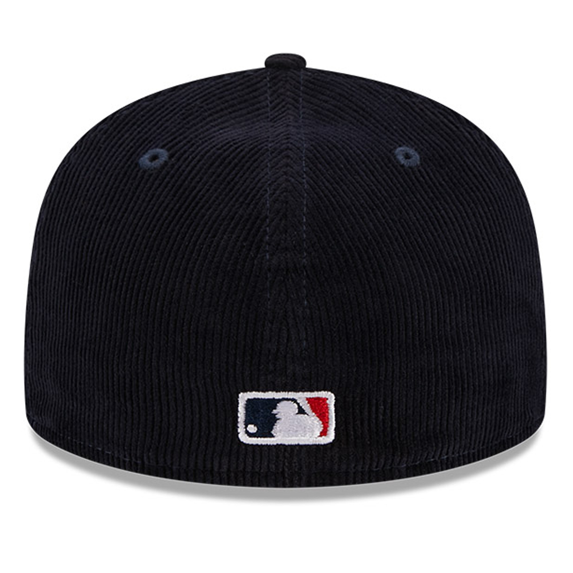 Men's New Era Navy Atlanta Braves Throwback Corduroy 59FIFTY Fitted Hat - Image 10