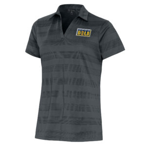 Women's Antigua Charcoal Grand Rapids Gold Compass Polo