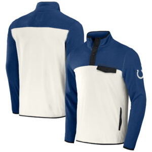Men's NFL x Darius Rucker Collection by Fanatics Royal/Cream Indianapolis Colts Micro Fleece Quarter-Snap Jacket