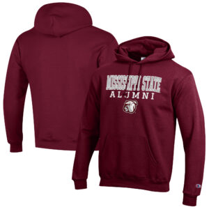 Men's Champion  Maroon Mississippi State Bulldogs Alumni Logo Stack Pullover Hoodie