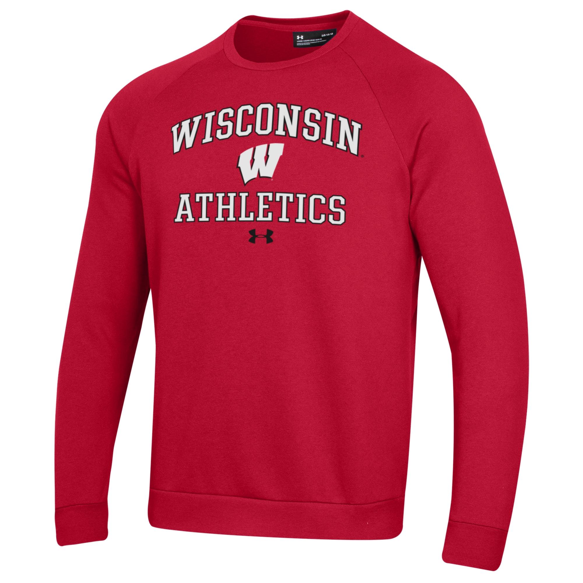 Men's Under Armour Red Wisconsin Badgers Athletics All Day Fleece Pullover Sweatshirt - Image 3