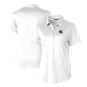 Women's Cutter & Buck  White Tampa Bay Buccaneers Helmet Logo DryTec Prospect Textured Stretch Polo