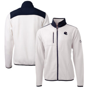 Men's Cutter & Buck  White Chicago Bears Helmet Cascade Eco Sherpa Fleece Full-Zip Jacket