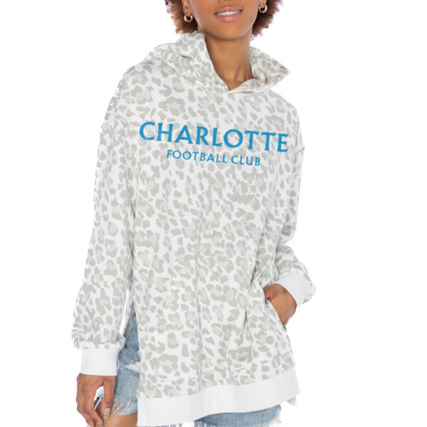 Women's Gameday Couture  White Charlotte FC Oversized Side-Slit Pullover Hoodie