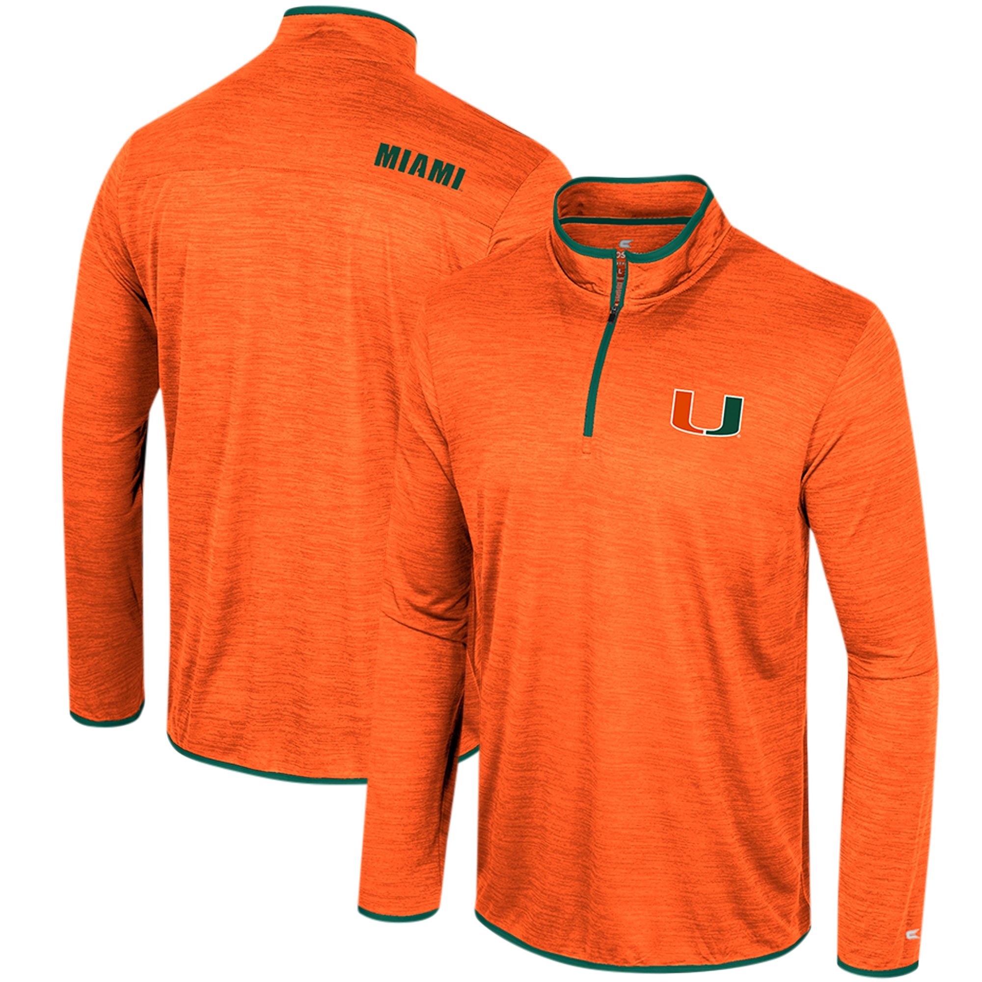 Men's Colosseum Orange Miami Hurricanes Wright Quarter-Zip Windshirt - Image 2