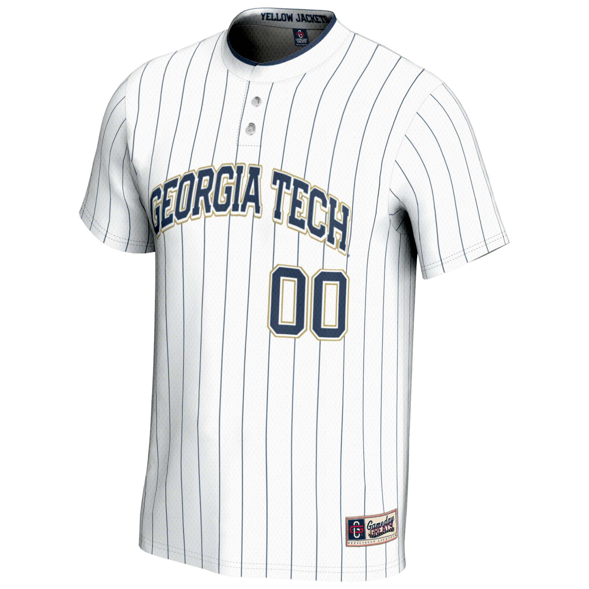 Youth GameDay Greats White Georgia Tech Yellow Jackets NIL Pick-A-Player Lightweight Softball Jersey - Image 6