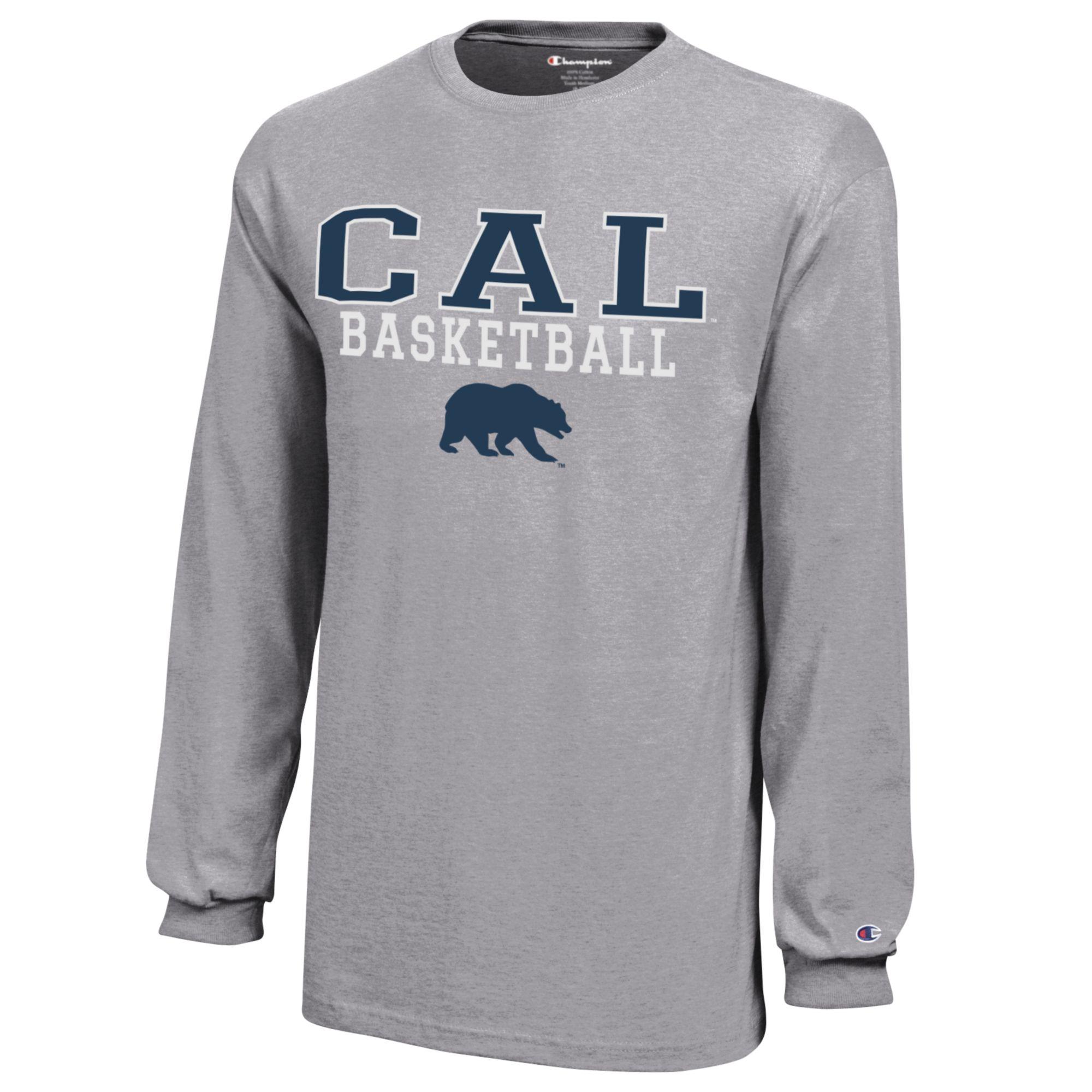 Youth Champion Gray Cal Bears Stacked Logo Long Sleeve Basketball T-Shirt - Image 3
