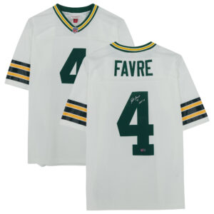 Brett Favre Green Bay Packers Autographed White Mitchell & Ness Replica Jersey
