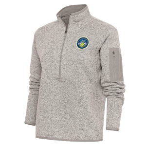 Women's Antigua  Oatmeal Columbia Fireflies Fortune Half-Zip Pullover Jacket