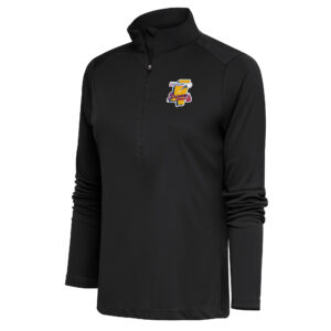 Women's Antigua  Charcoal Mississippi Braves Tribute Half-Zip Pullover Top