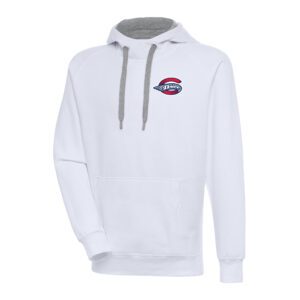 Men's Antigua  White Greenville Drive Victory Pullover Hoodie