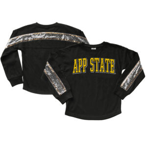 Girls Youth Gameday Couture  Black Appalachian State Mountaineers Guess Who's Back Long Sleeve T-Shirt