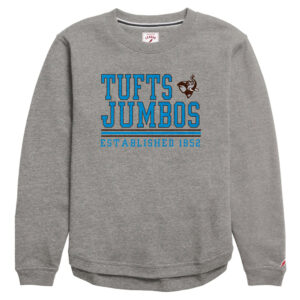 Women's League Collegiate Wear  Heather Gray Tufts University Jumbos Victory Springs Tri-Blend Fleece Pullover Sweatshirt