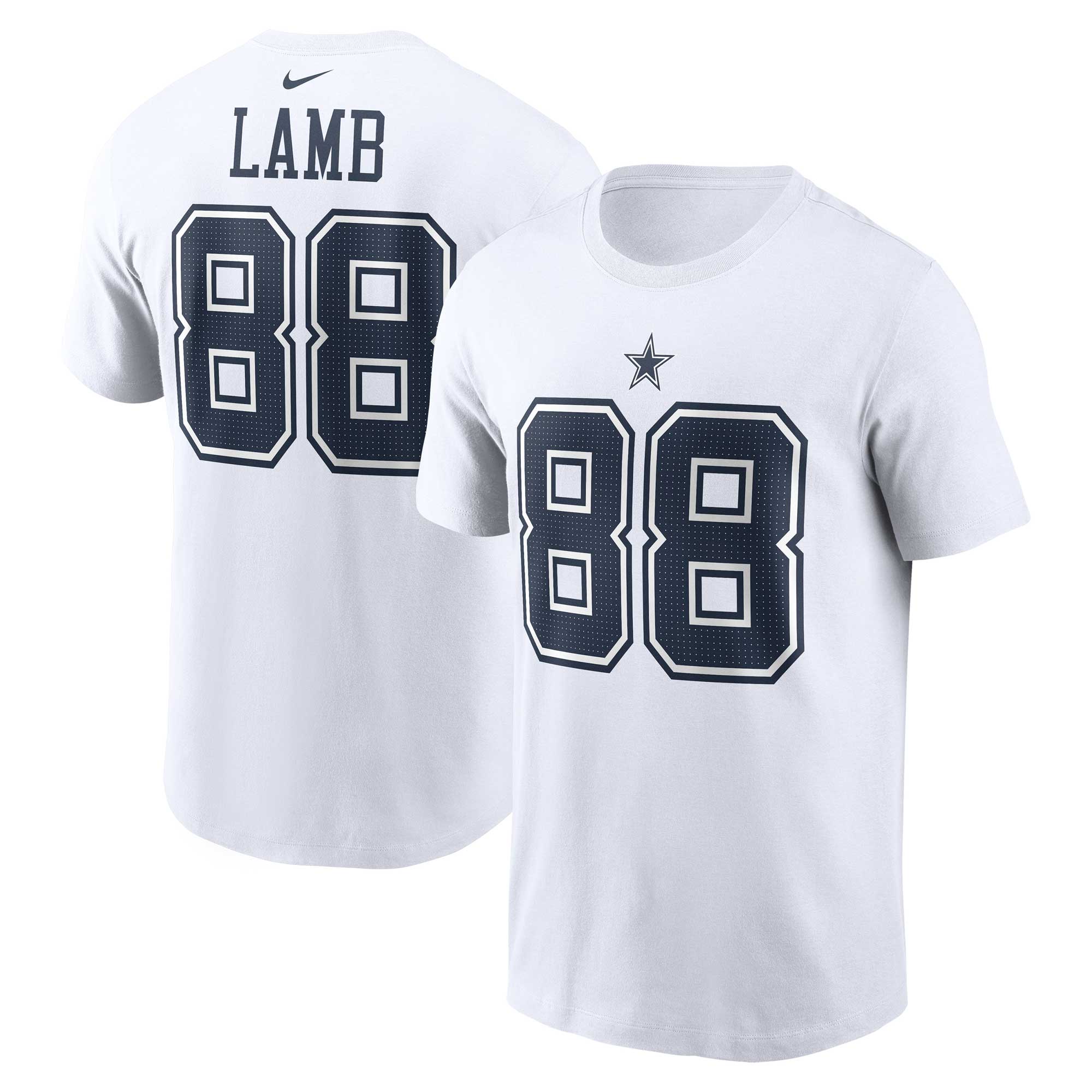 Men's Nike CeeDee Lamb White Dallas Cowboys Player Name & Number T-Shirt - Image 5