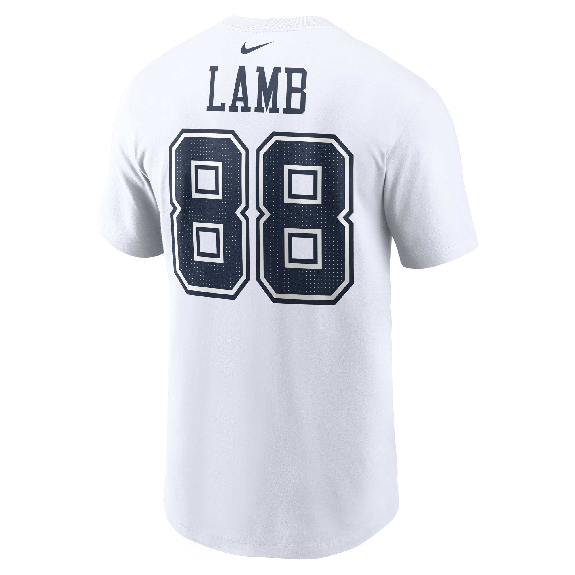 Men's Nike CeeDee Lamb White Dallas Cowboys Player Name & Number T-Shirt - Image 7