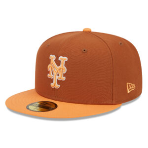 Men's New Era Brown/Orange New York Mets Spring Color Basic Two-Tone 59FIFTY Fitted Hat