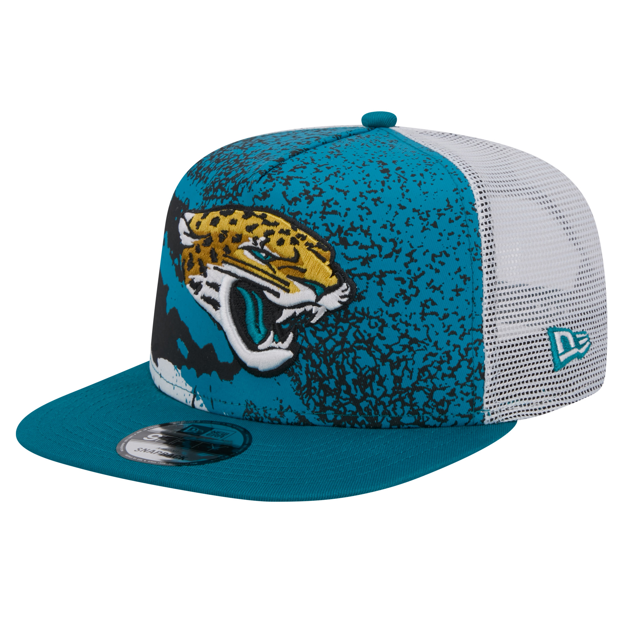 Men's New Era Teal Jacksonville Jaguars Court Sport 9FIFTY Snapback Hat