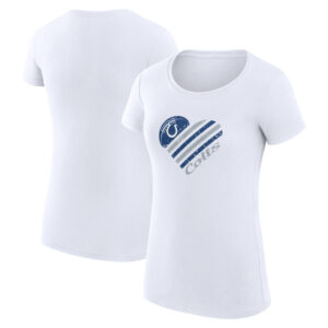 Women's G-III 4Her by Carl Banks White Indianapolis Colts Heart Graphic Fitted T-Shirt