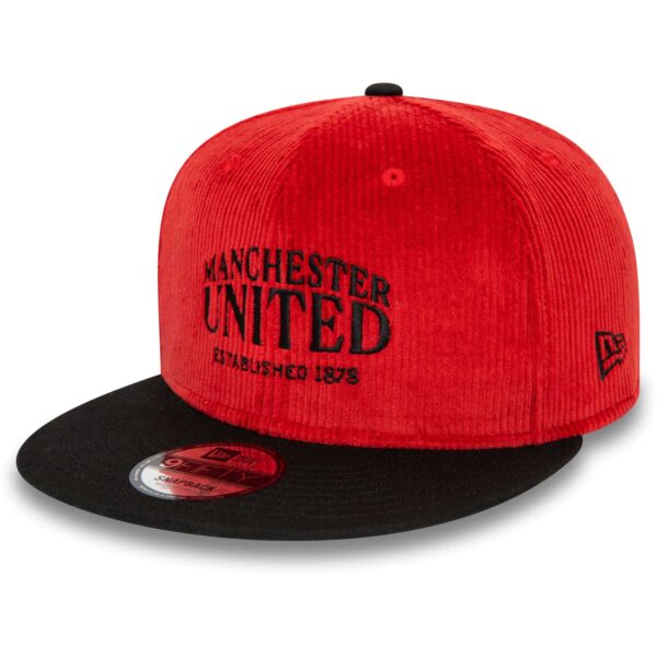 Men's New Era Red Manchester United Corduroy 9FIFTY Snapback Hat - Image 3