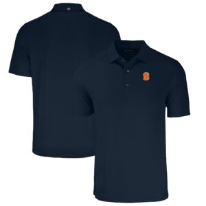 Men's Cutter & Buck Navy Syracuse Orange Forge Eco Stretch Recycled Polo