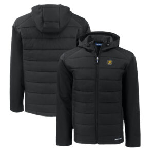 Men's Cutter & Buck  Black Wichita State Shockers Big & Tall Evoke Hybrid Eco Softshell Recycled Full-Zip Hoodie