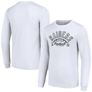Men's Starter  White Las Vegas Raiders Half Ball Team Long Sleeve T-Shirt
