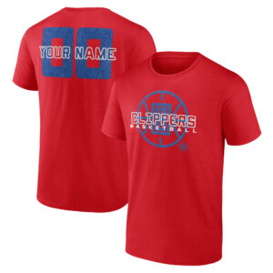 Men's Red LA Clippers Stellar Personalized Name & Number T-Shirt