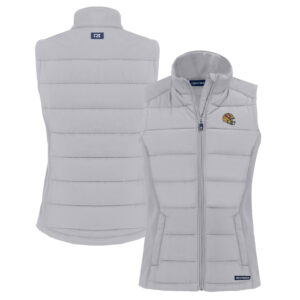 Women's Cutter & Buck  Gray San Francisco 49ers Helmet Evoke Hybrid Eco Softshell Recycled Full-Zip Vest