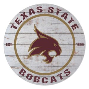 Texas State Bobcats 20" Indoor/Outdoor Weathered Circle Sign