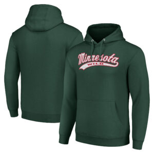 Men's Starter Green Minnesota Wild Tailsweep Fleece Tri-Blend Pullover Hoodie