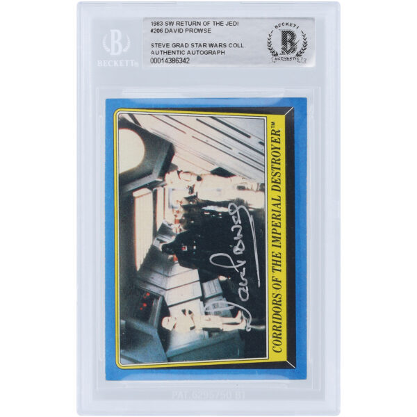 David Prowse Star Wars Autographed 1983 Topps Return of the Jedi Darth Vader #206 BAS Authenticated Card