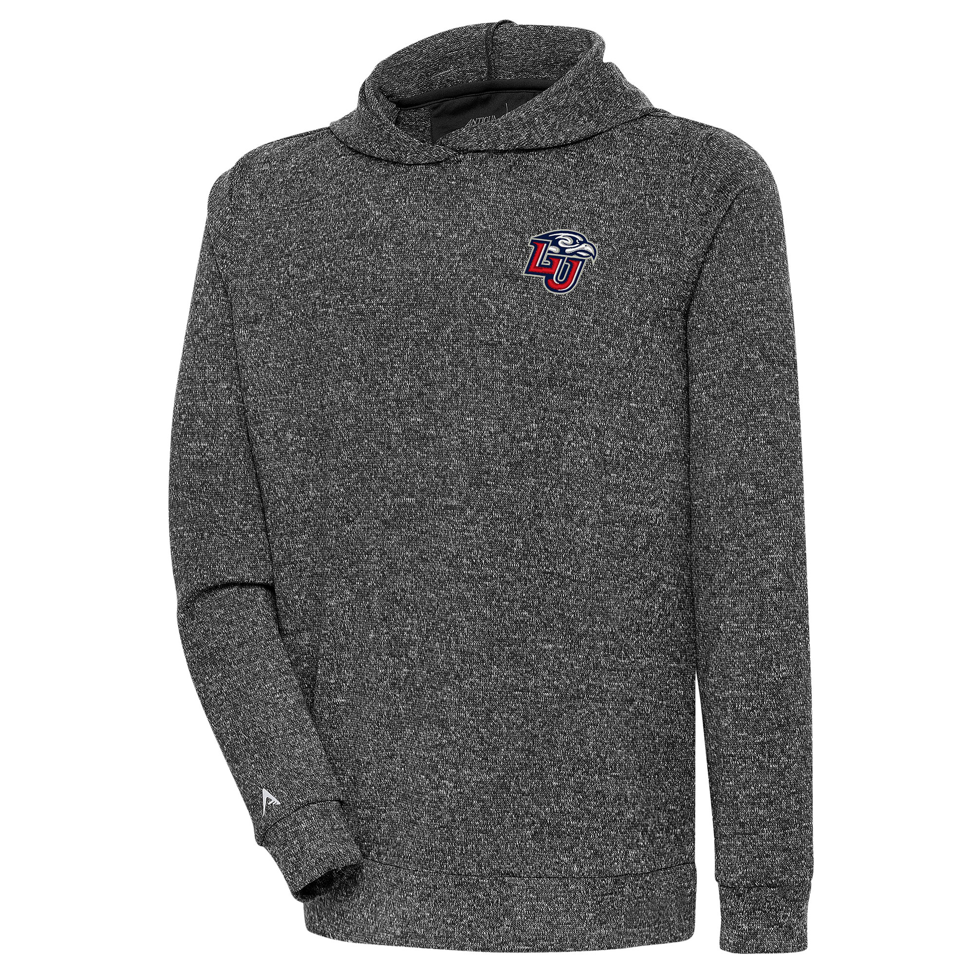Men's Antigua Heather Black Liberty Flames Absolute Pullover Hoodie